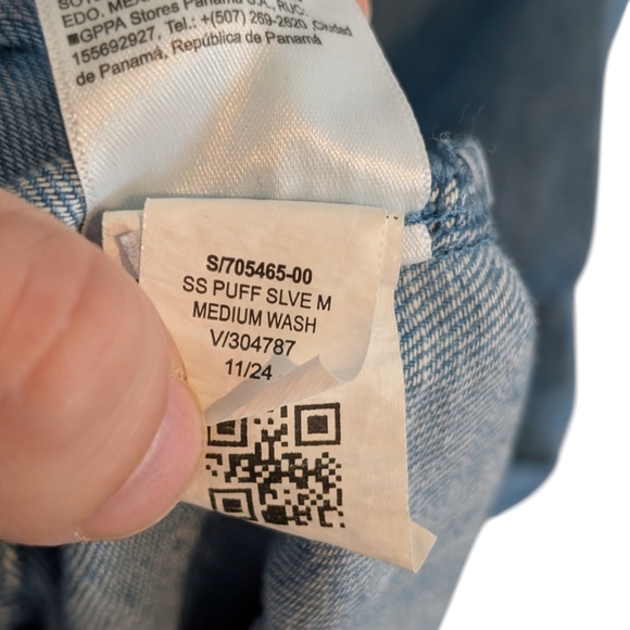 Old Navy Puff Sleeve Denim Mini Dress NWT - Picture 11 of 16